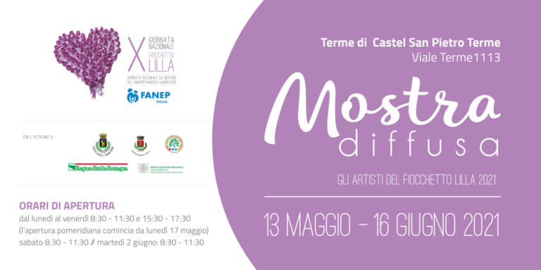Mostra d’arte diffusa del Fiocchetto Lilla: alle Terme di Castel San Pietro Terme fino al 16 giungo 2021